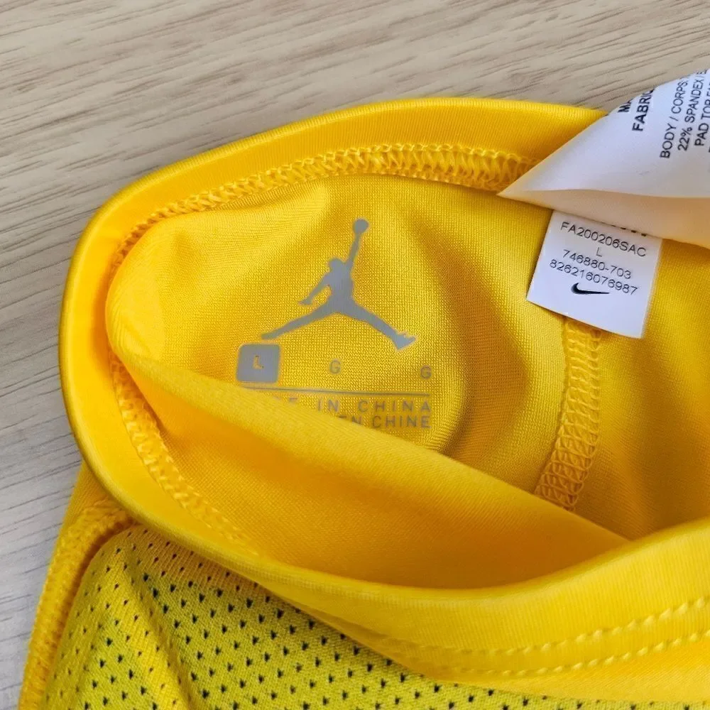 Air Jordan Nike Pro Hyperstrong Knee Shin Padded Sleeve Large L Yellow Grey New